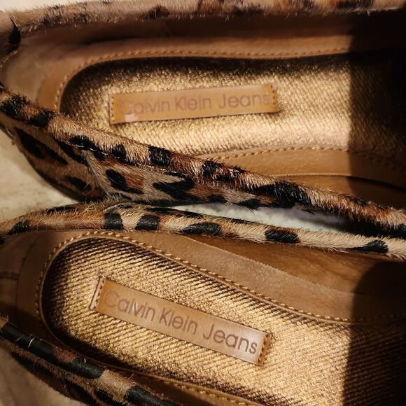 Calvin Klein Women's "Sabira" Leopard Print Loafers Calf Hair Size 7.5 - Picture 5 of 9